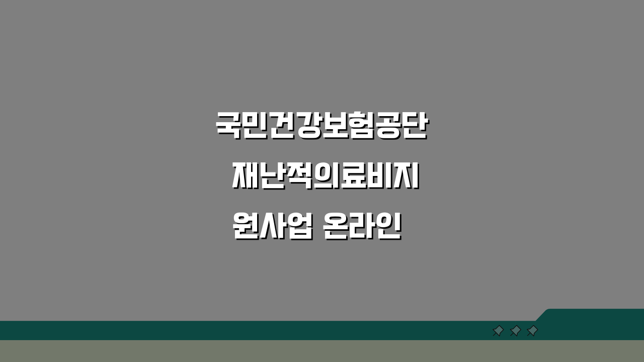 국민건강보험공단 재난적의료비지원사업 온라인 신청 방법: 화면캡처 가이드 5단계