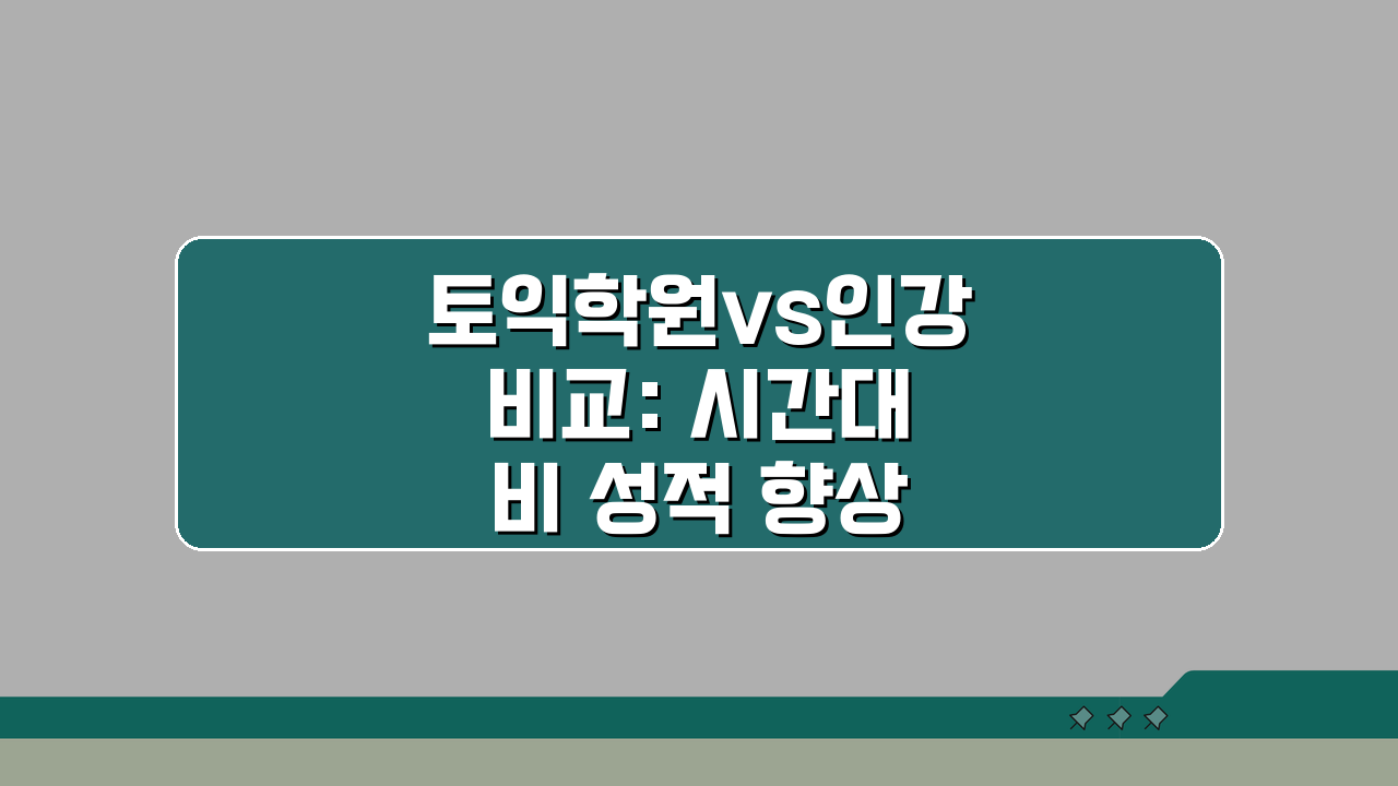 토익학원vs인강 비교: 시간대비 성적 향상 효율, 무엇이 답일까?
