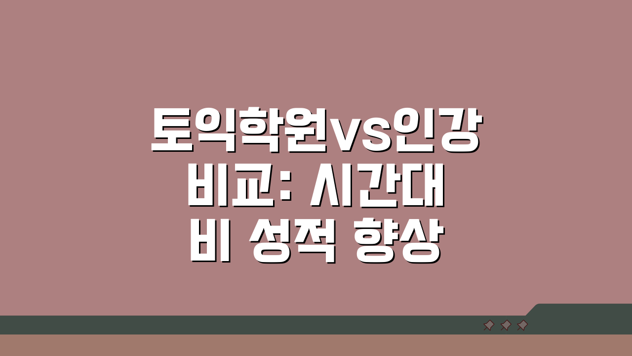 토익학원vs인강 비교: 시간대비 성적 향상 효율, 무엇이 답일까?